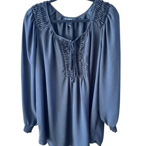 Alfani Women's Black Blouse With Ruched Detail Plus Size